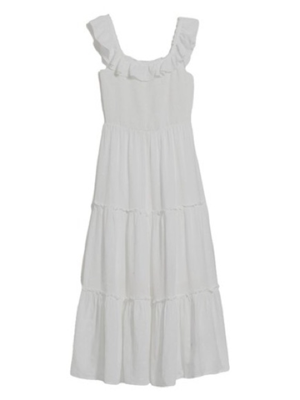 Old Navy Ruffled Smocked-Bodice Embroidered Sleeveless Dress
